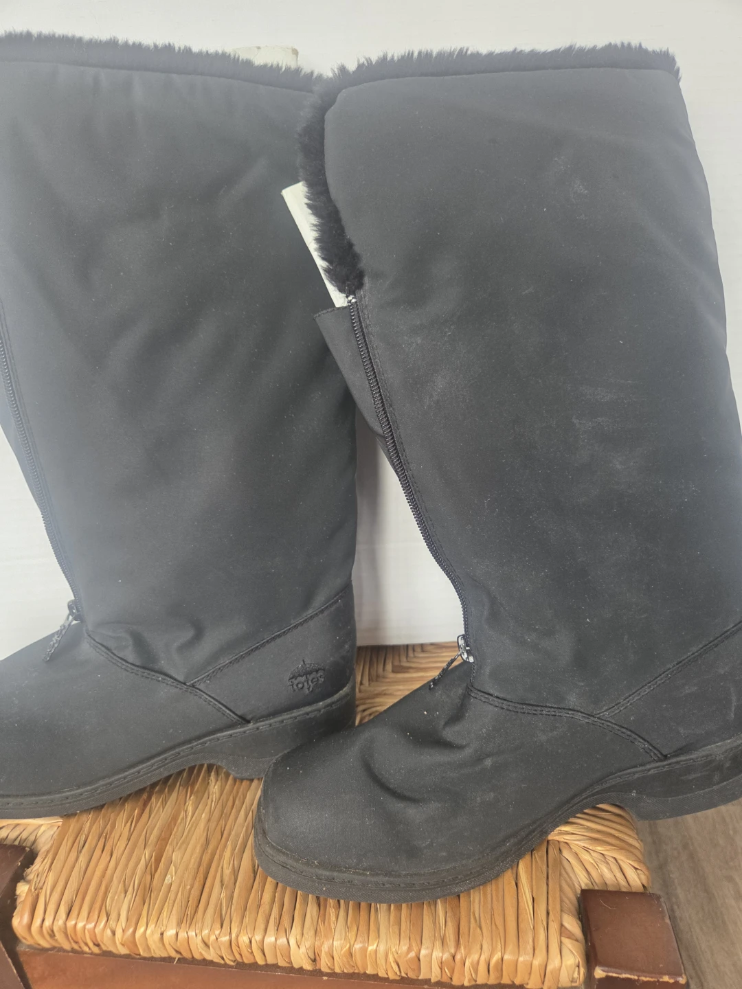 Totes Black Tall Winter Boots with Fur Lining - photo 2