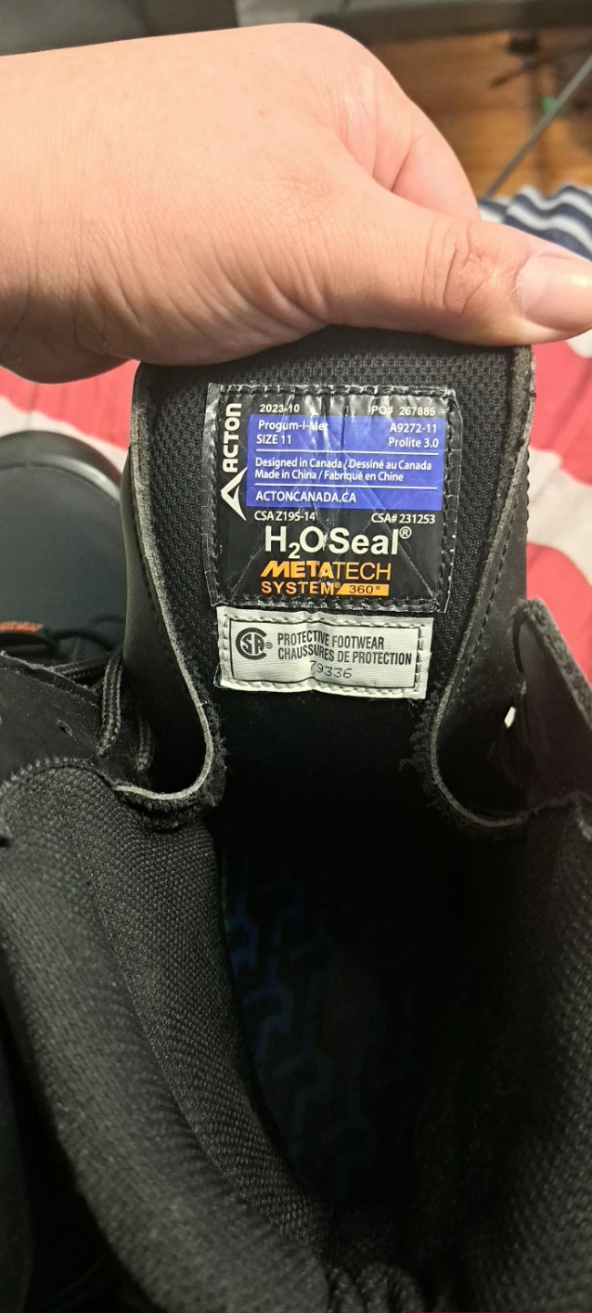 Acton Black Steel Toe Work Boots - Size 11 - photo 2
