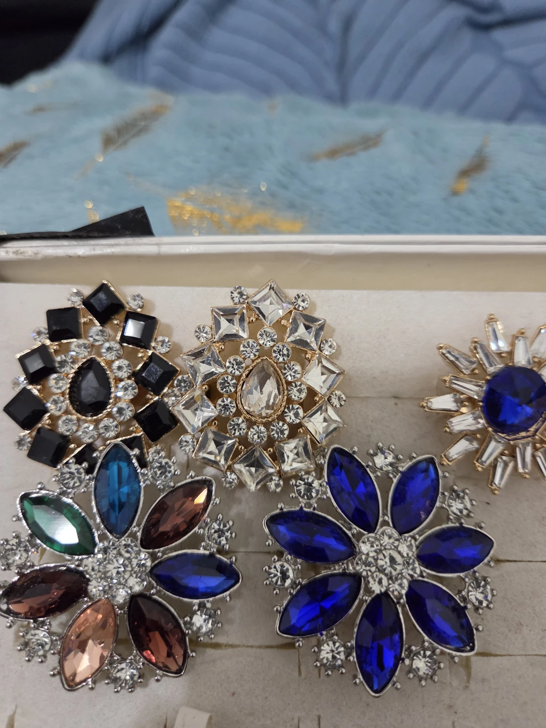 Assorted Rhinestone Flower finger rings