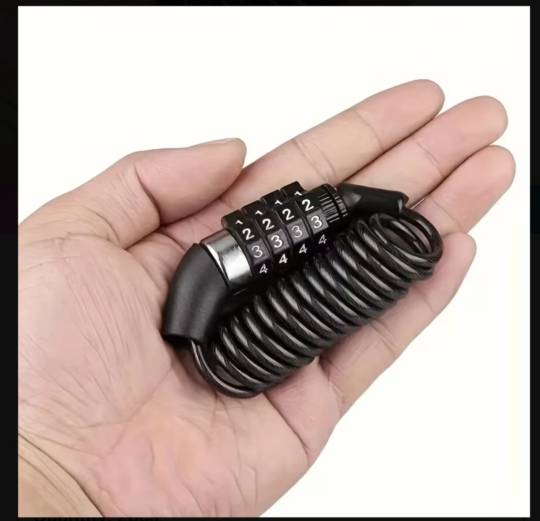 Mini 4 Digit Cable Lock luggage Helmet Bike seat ebike escooter - photo 5