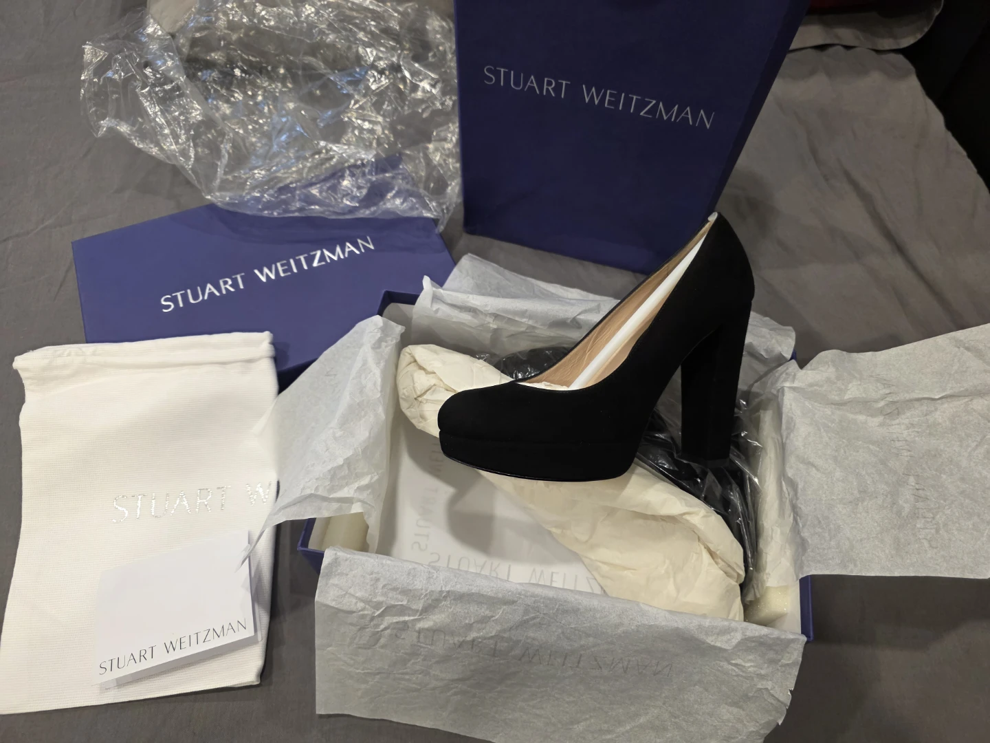 Stuart Weitzman Strongswoon Black Suede Women's Heels Size 5