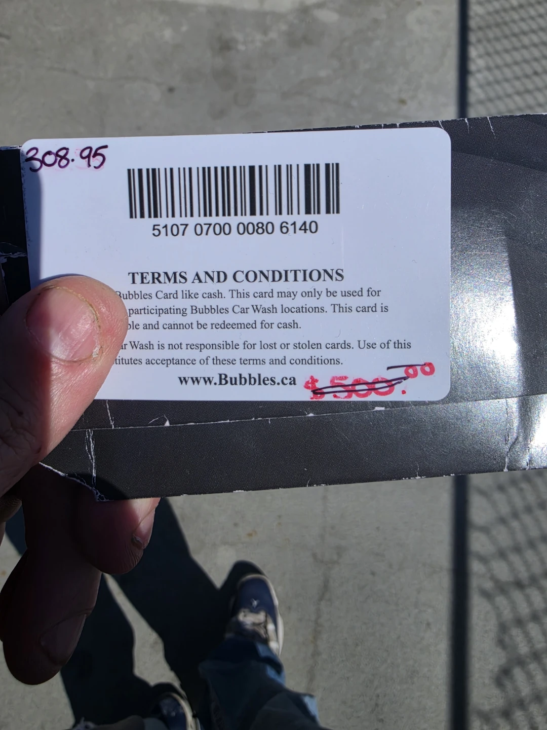 Bubbles Car Wash Gift Card - $308.95