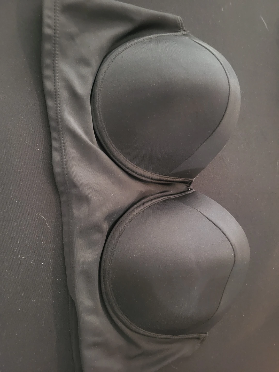 Black Padded Strapless Bikini Top/Bra -  size large