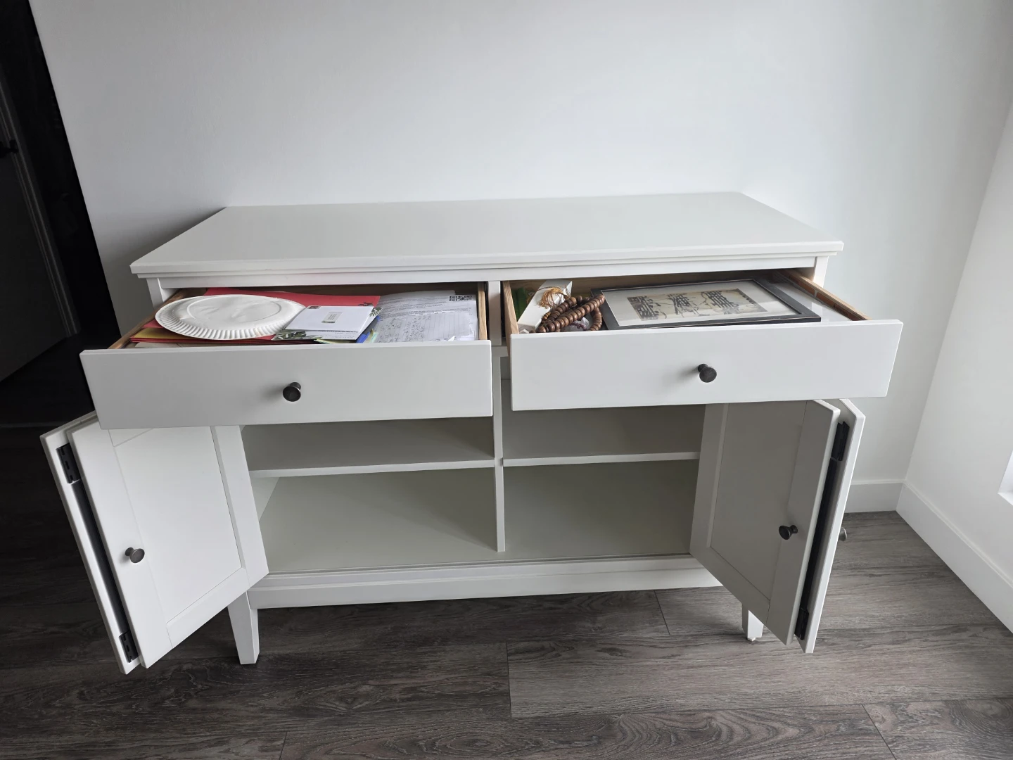 White Accent Cabinet with Two Doors and Two Drawers - photo 5