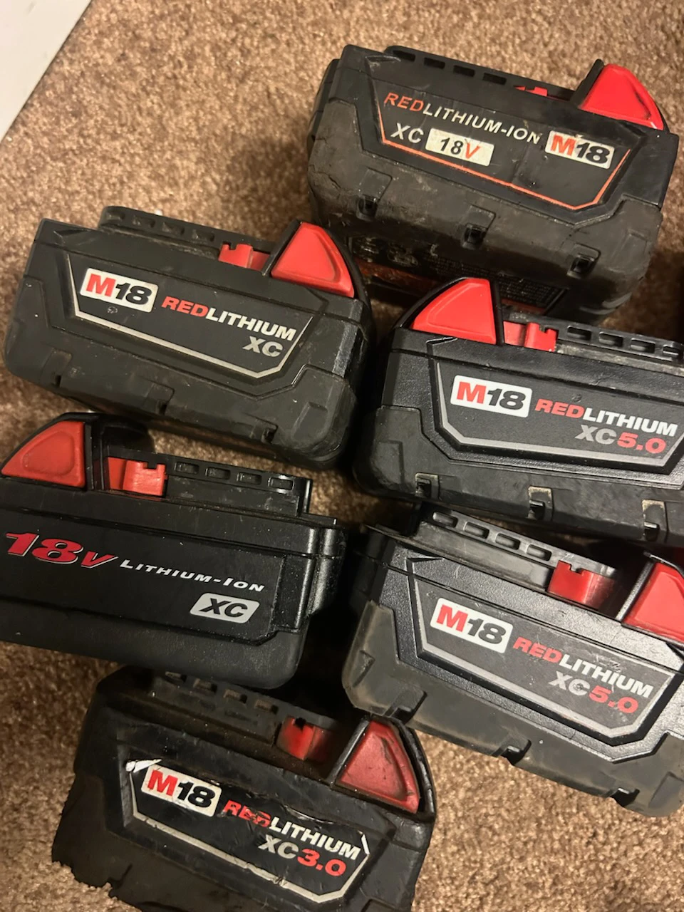Milwaukee M18 REDLITHIUM-ION XC Battery Pack Lot with Charger - photo 2