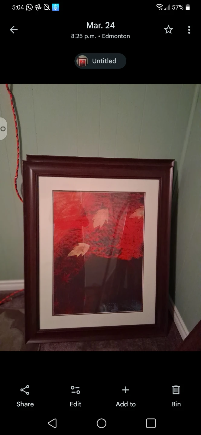 Framed Wall Art - Red Floral Design