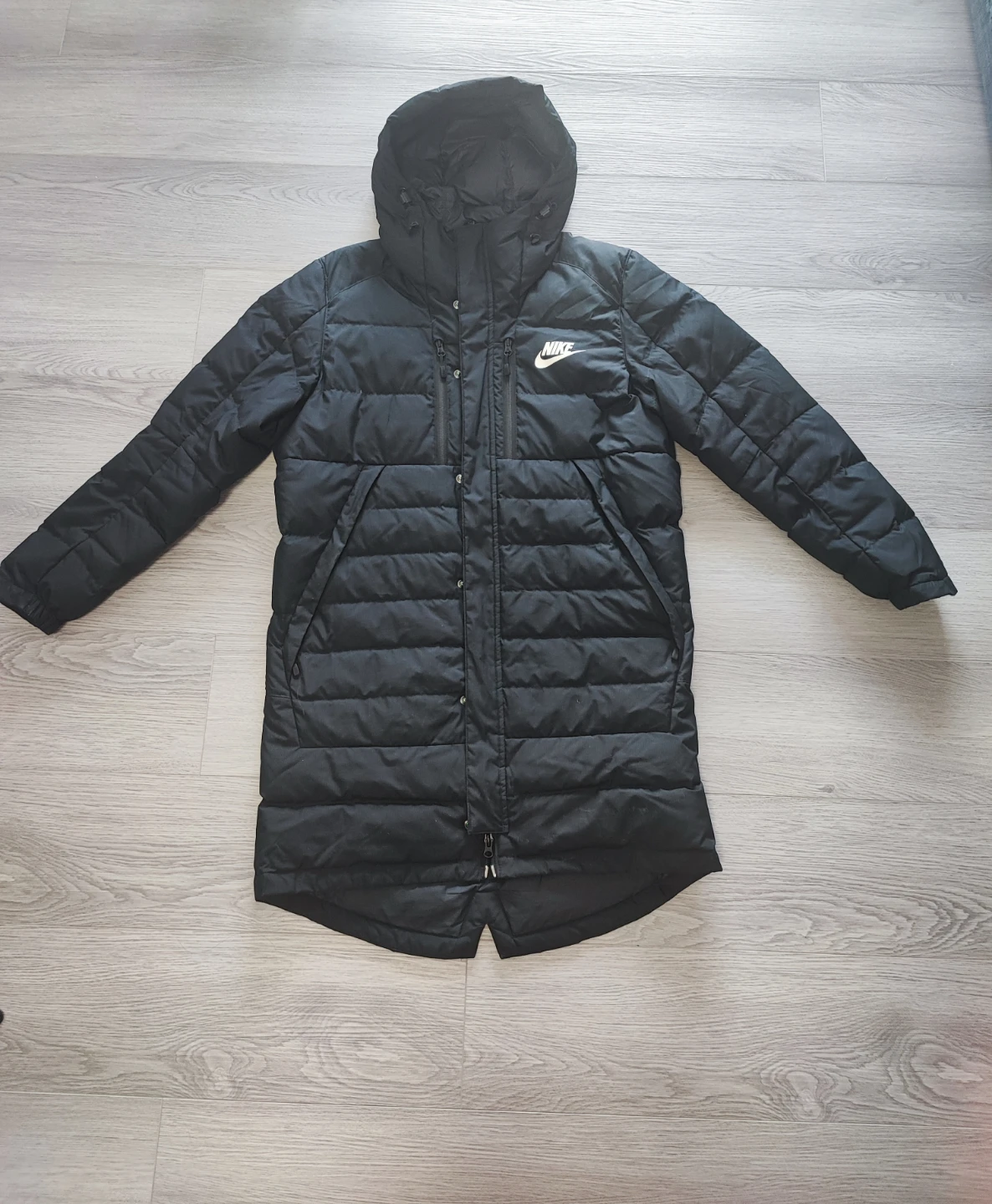 Nike Down Fill Puffer Parka Jacket Black Size Medium