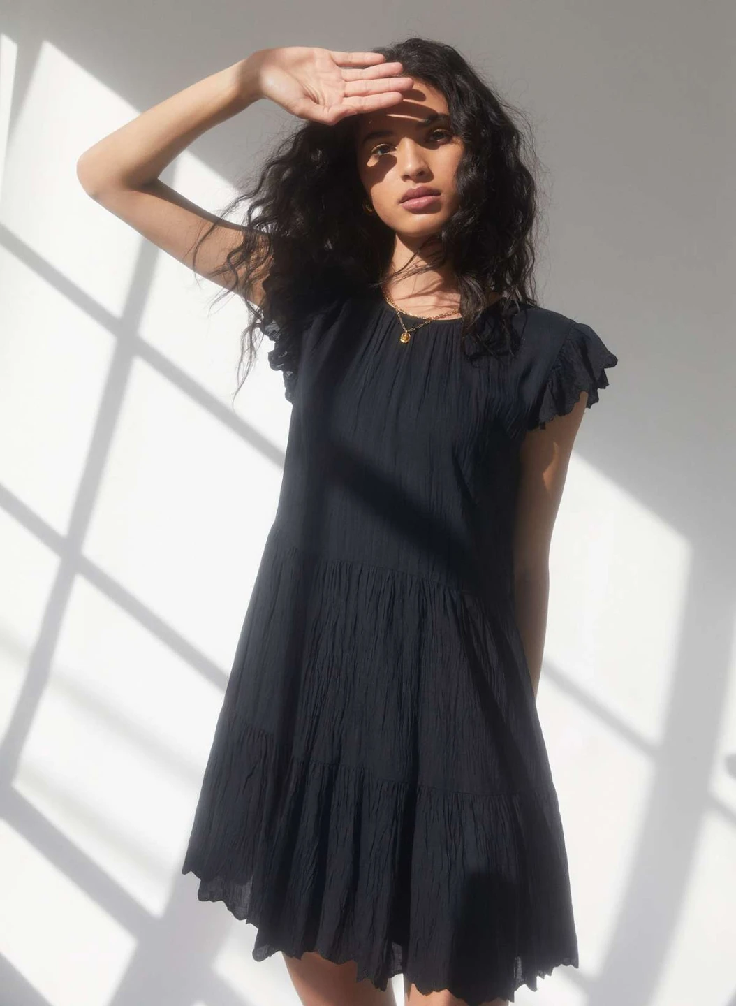 Wilfred babydoll Black Tiered Mini Dress XS - photo 2