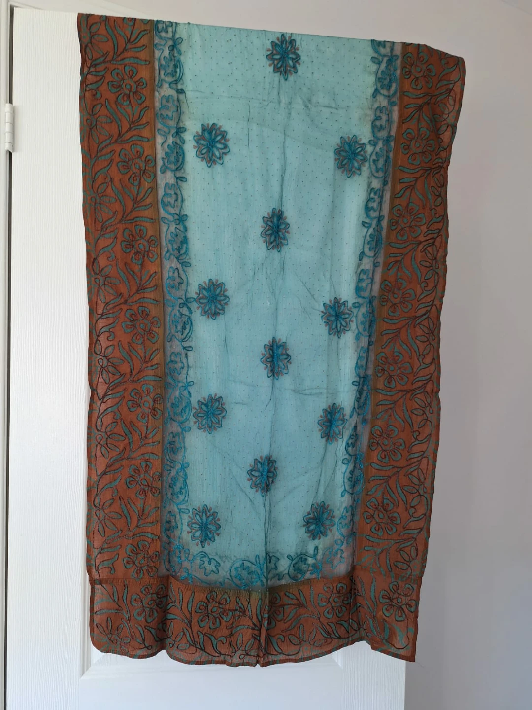 Embroidered Brown & Teal Salwar set - photo 5