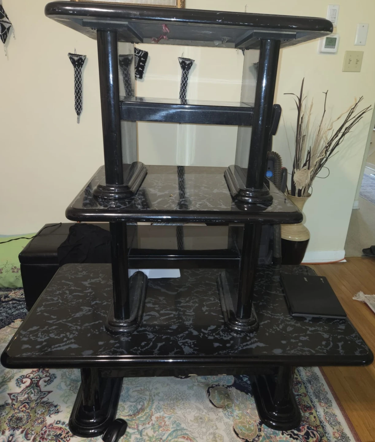 Black Marble Table Set – Coffee + 2 Side Tables