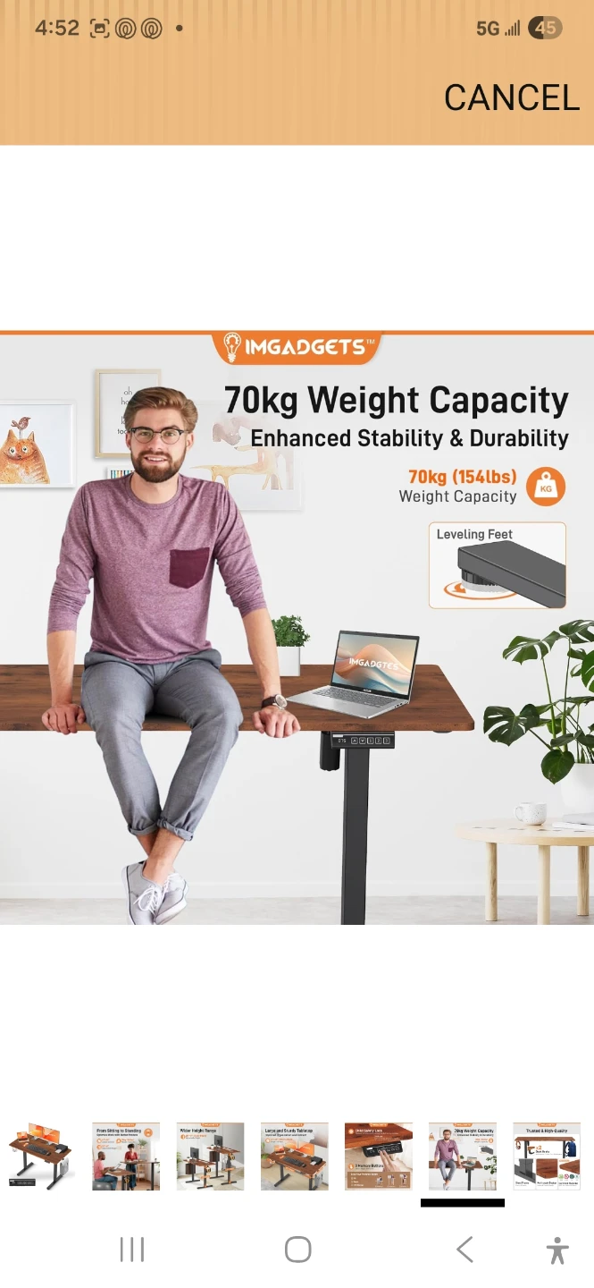 IMGADGETS Standing Desk - 72cm-118cm Adjustable Height - photo 4