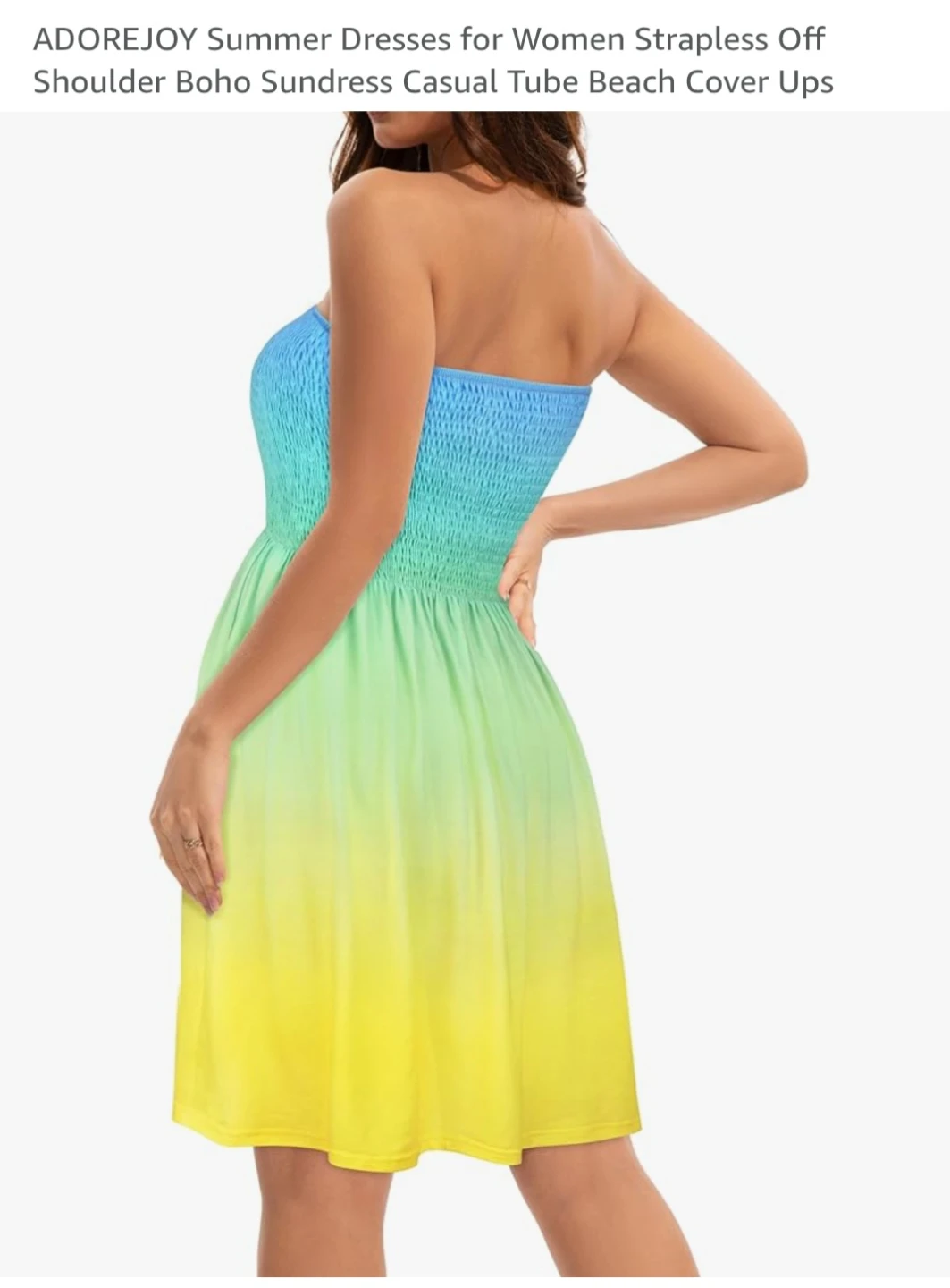 ADOREJOY Women's Strapless Boho Sundress 3X-Large - photo 2