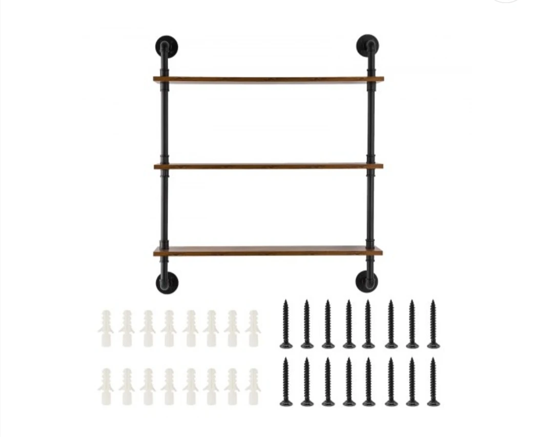 3-Tier Industrial Pipe Shelf - photo 2