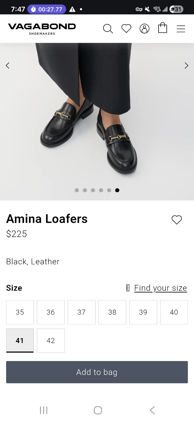 Vagabond Amina Loafers - Black Leather 41 - photo 2