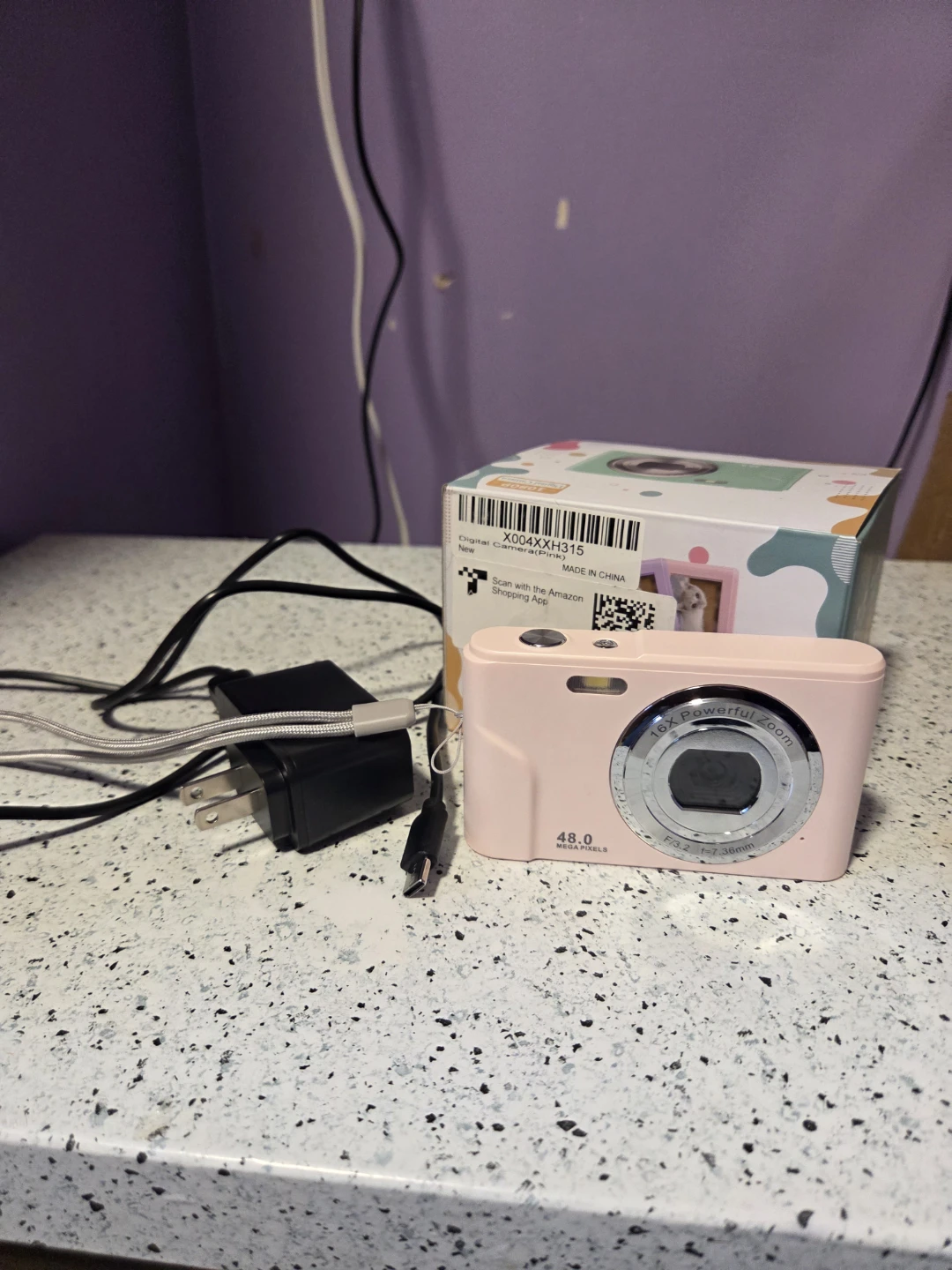 Pink Digital Camera with Box and Charger