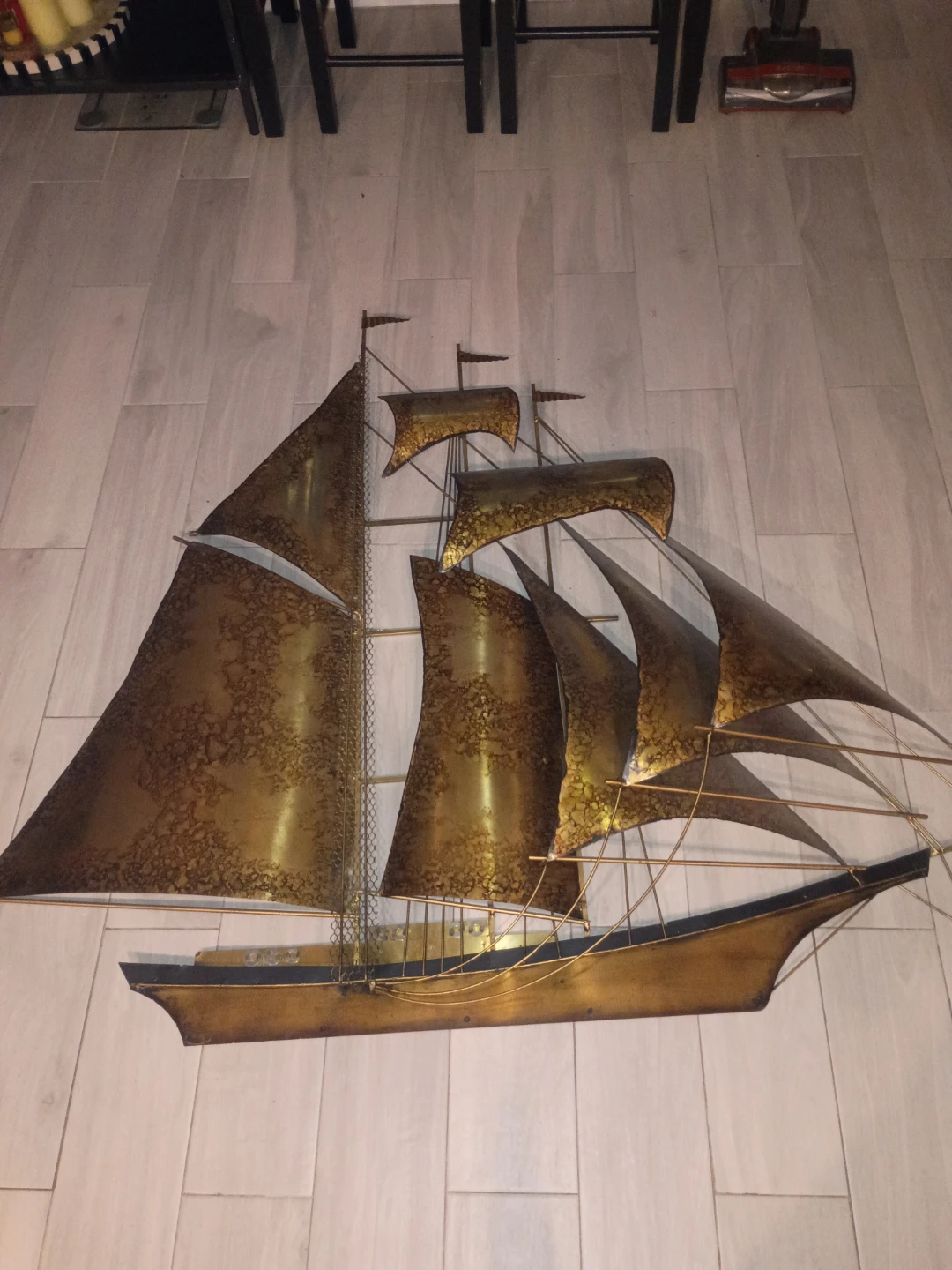 Vintage Metal Sailboat Wall Art Sculpture - photo 2