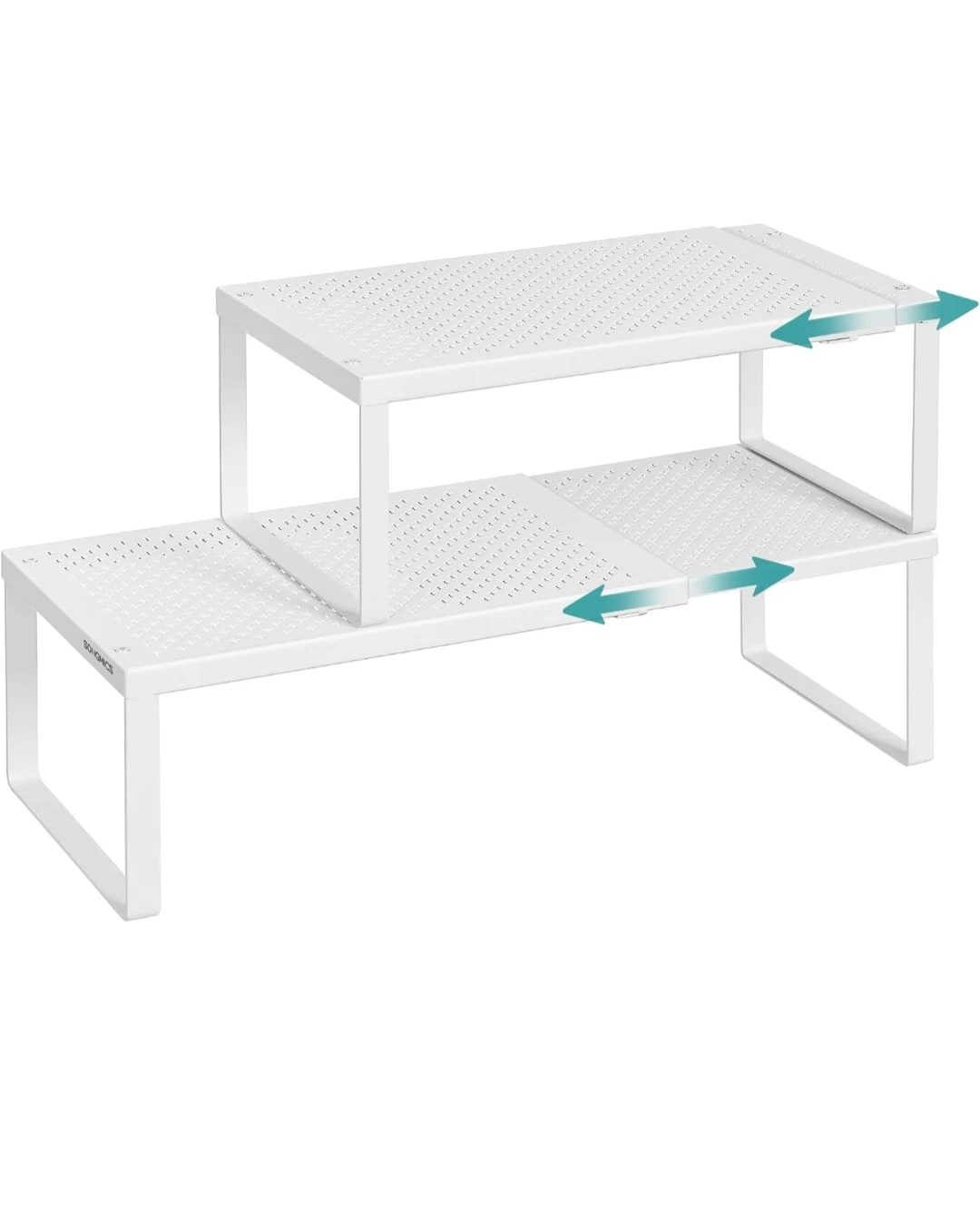 SONGMICS White Expandable Shelf