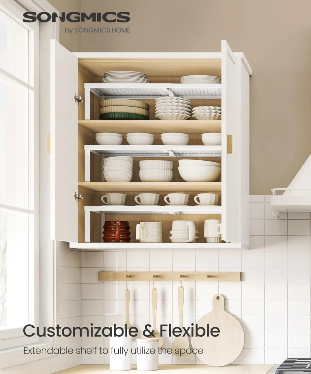SONGMICS White Expandable Shelf - photo 2