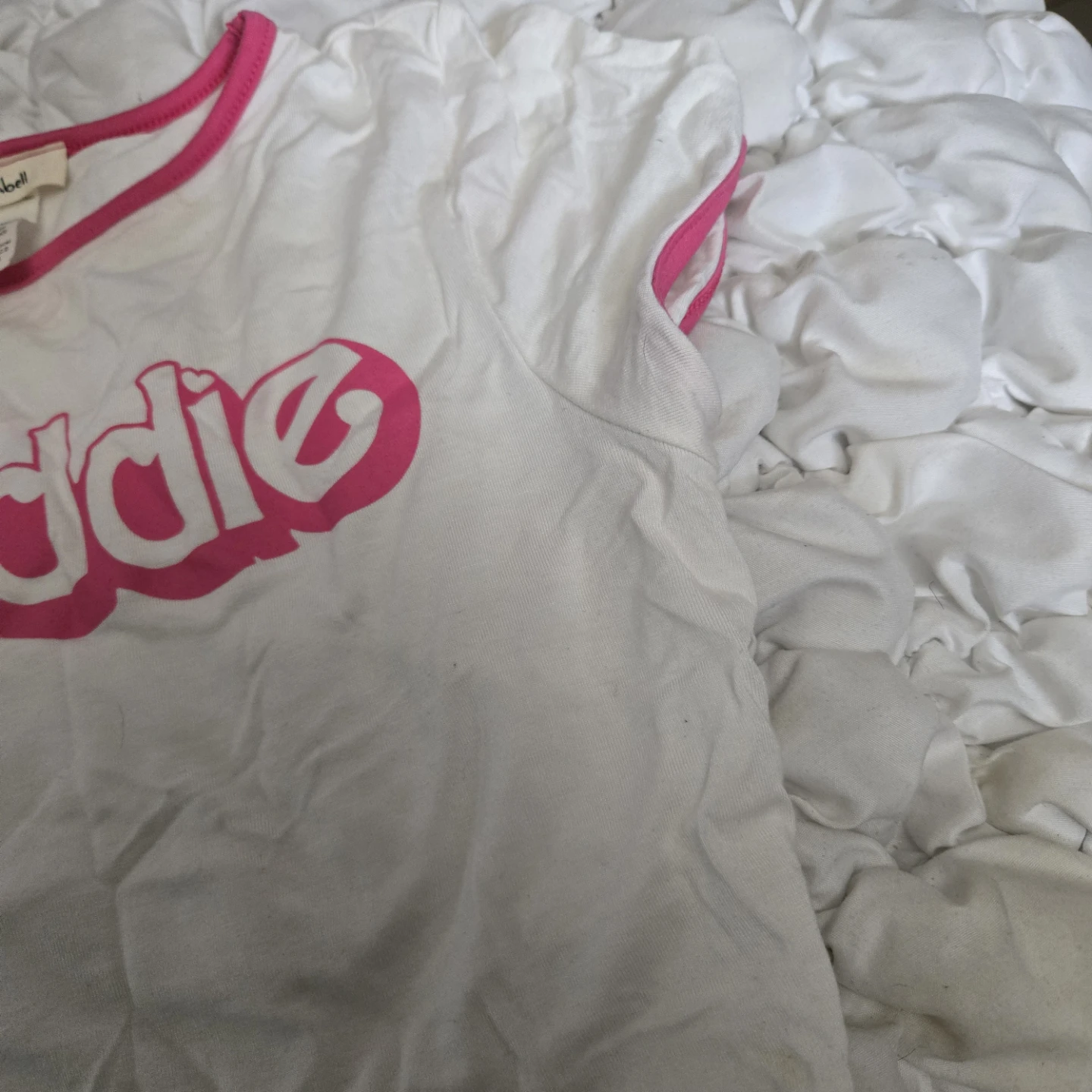TeenBelli "Baddie" Graphic T-Shirt - White/Pink - Size S - photo 5