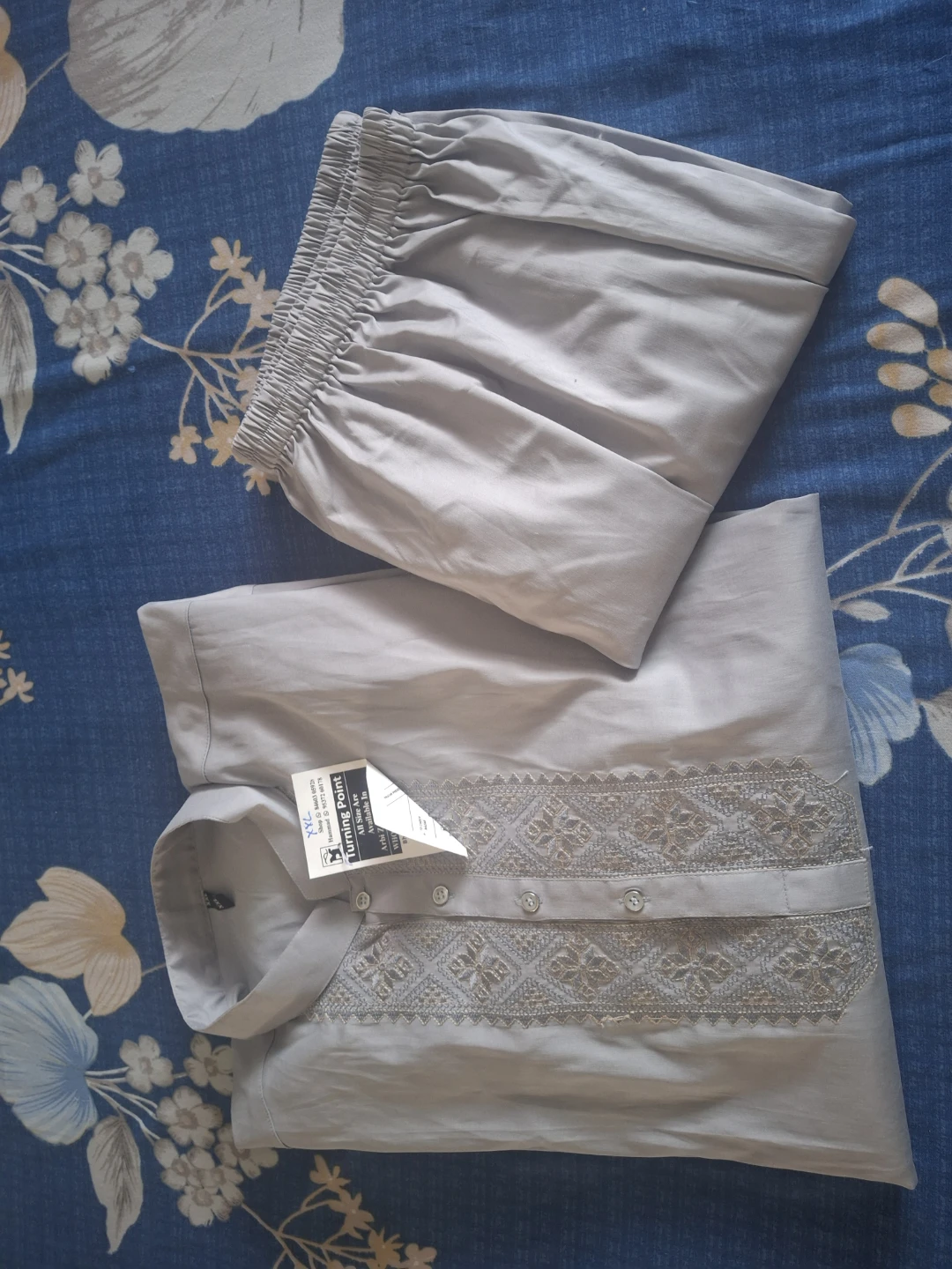 Turning Point Men's Grey Kurta and Pants Set - XXL - photo 5