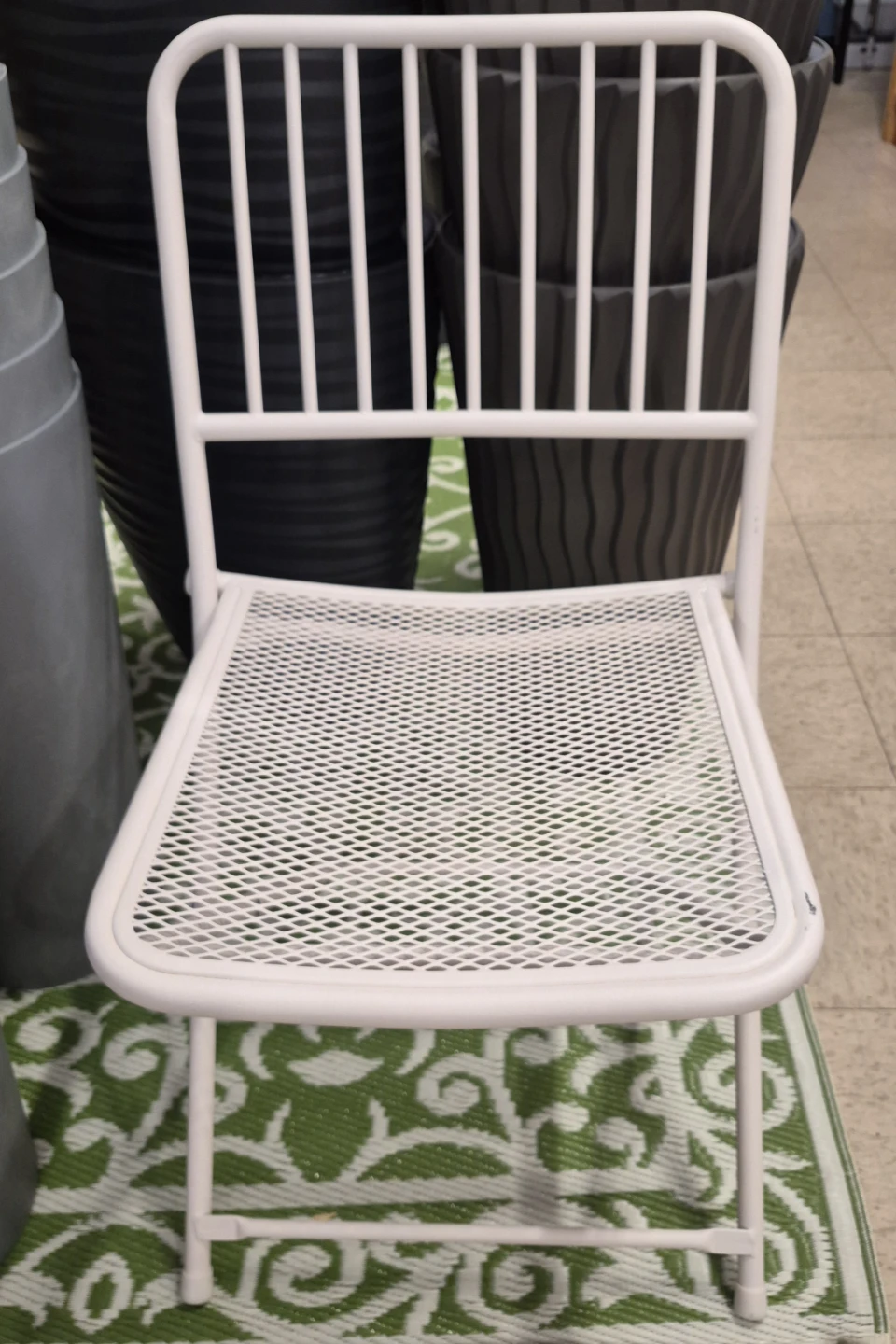 White Metal Mesh Folding Chairs just $25 each. 4 available
