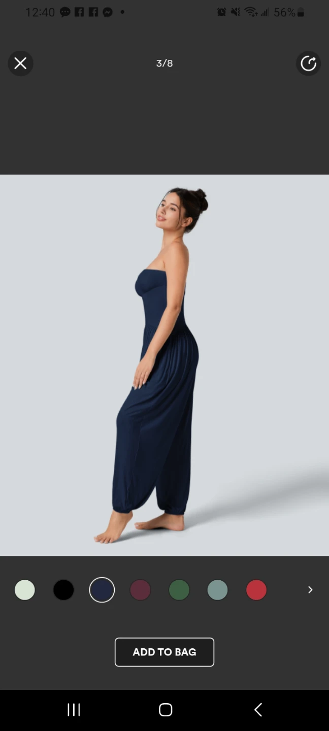 Halara Navy Blue Strapless Jumpsuit