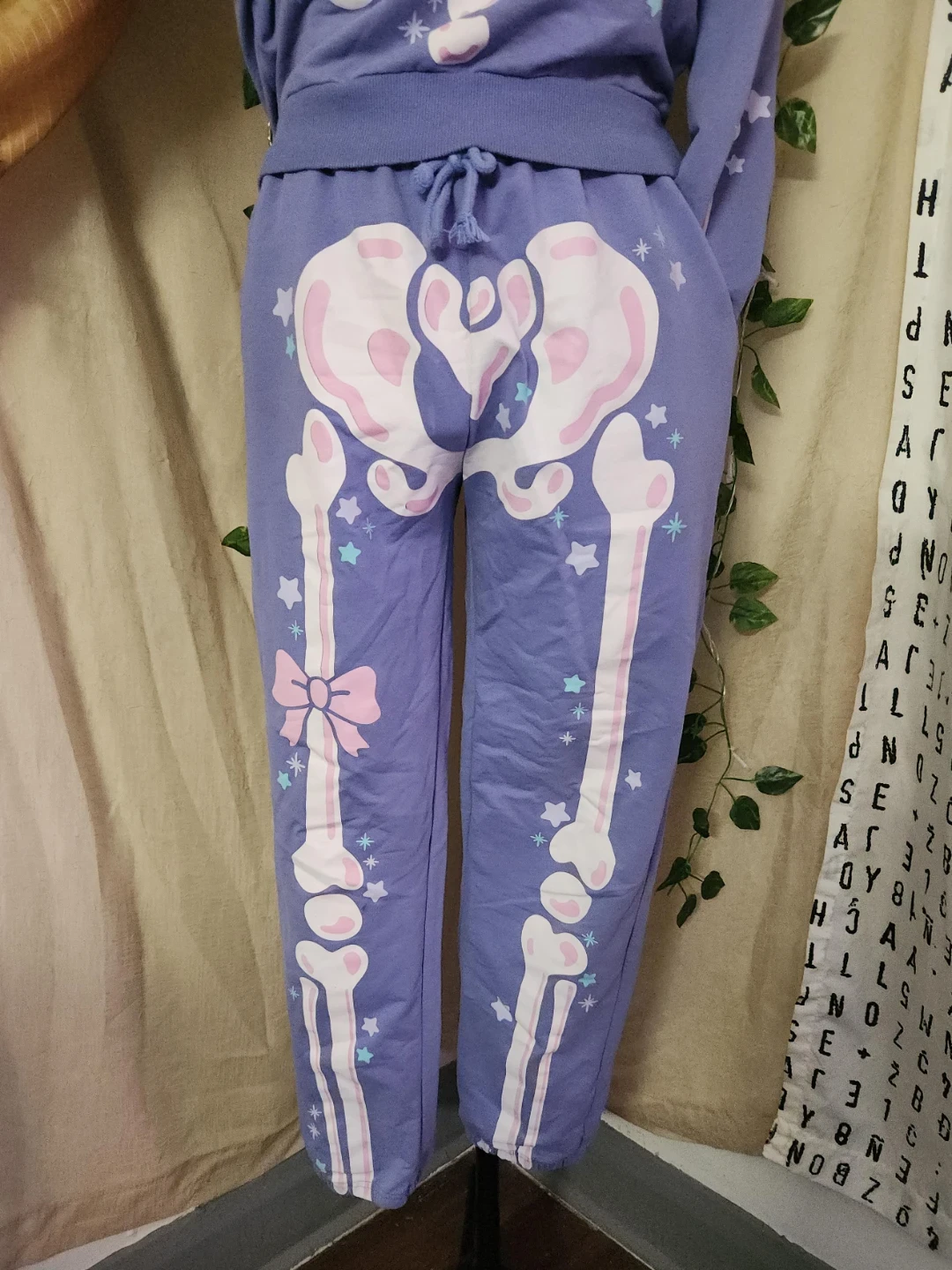 Purple Skeleton Print Sweatpants - photo 2