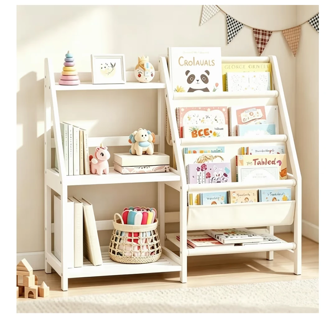 Kids Bookshelf with Storage