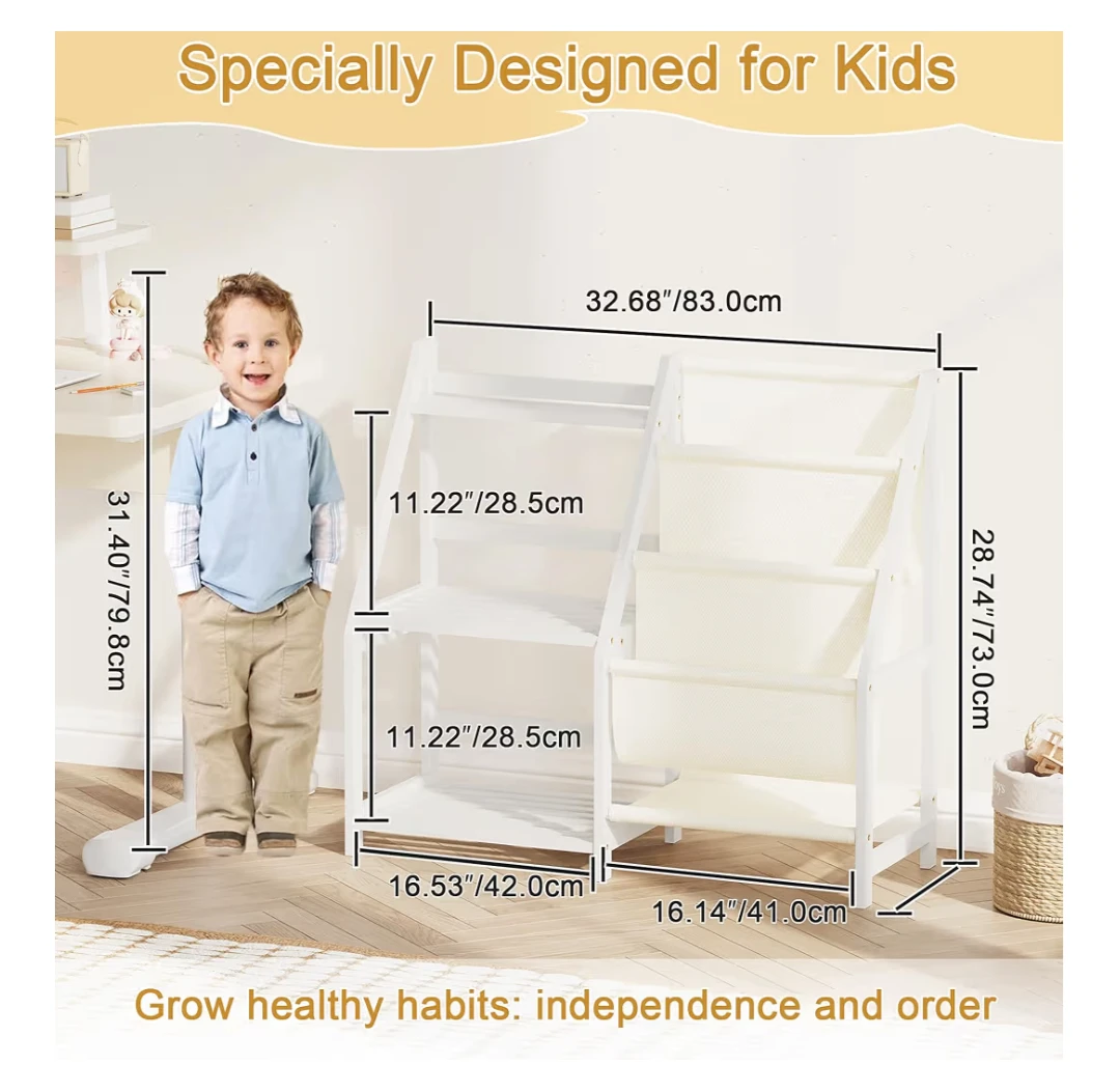 Kids Bookshelf with Storage - photo 2