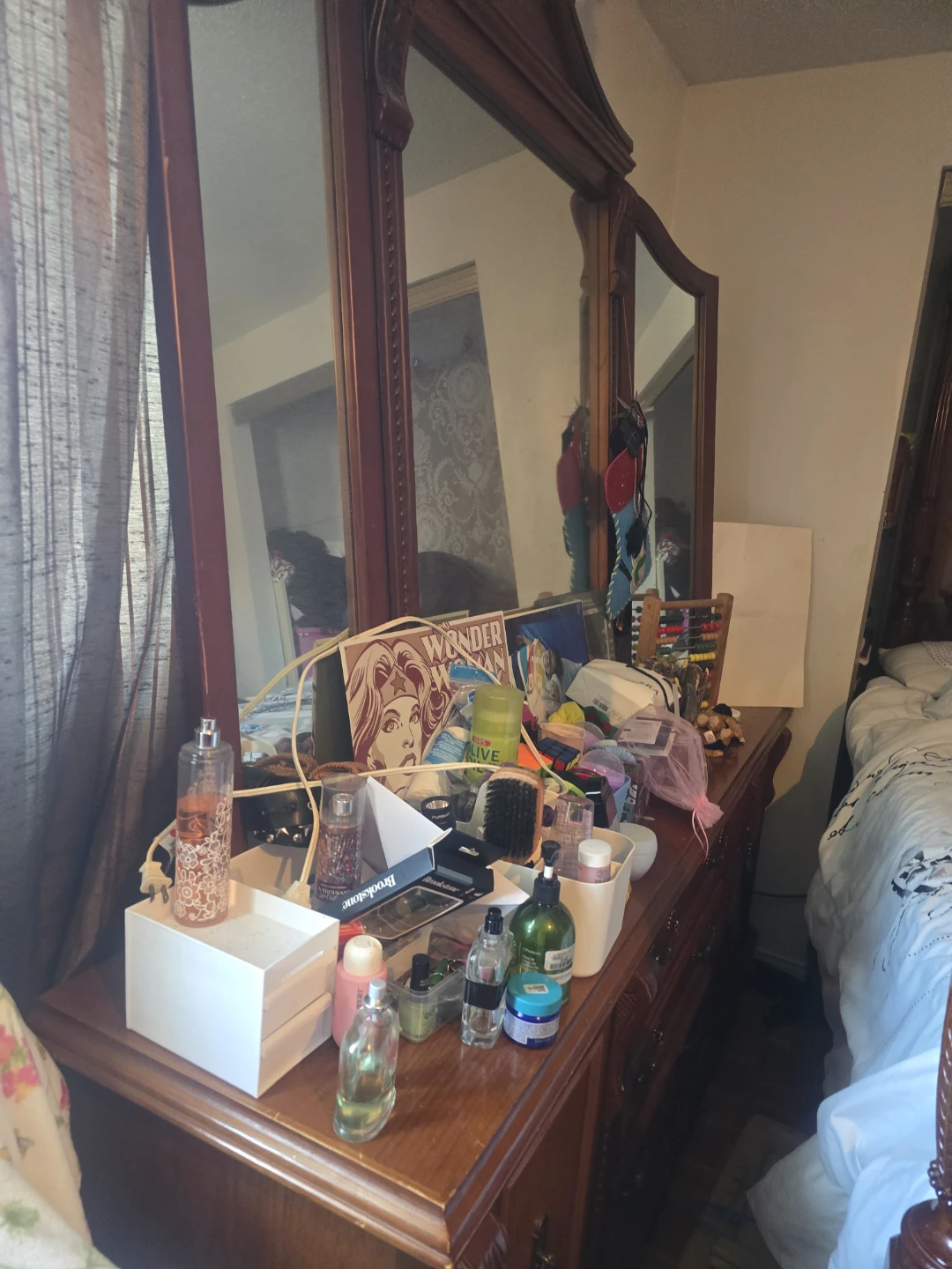 Wooden Dresser with Mirror