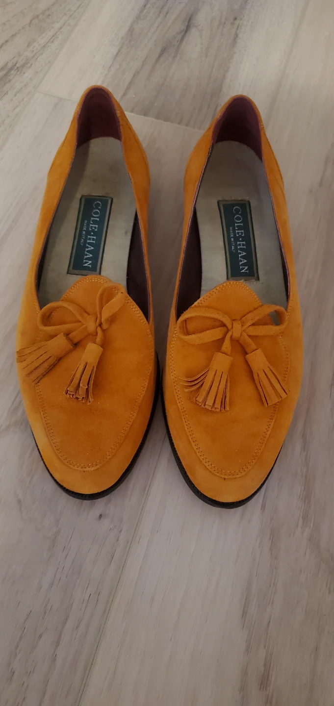 Cole Haan Orange Suede Tassel Loafer Flats Size 6