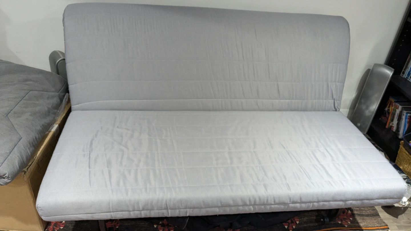Ikea Yellow Sofa Bed with Grey Mattress - photo 2