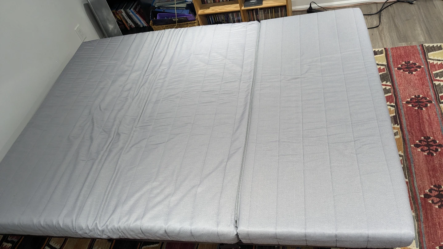 Ikea Yellow Sofa Bed with Grey Mattress - photo 3