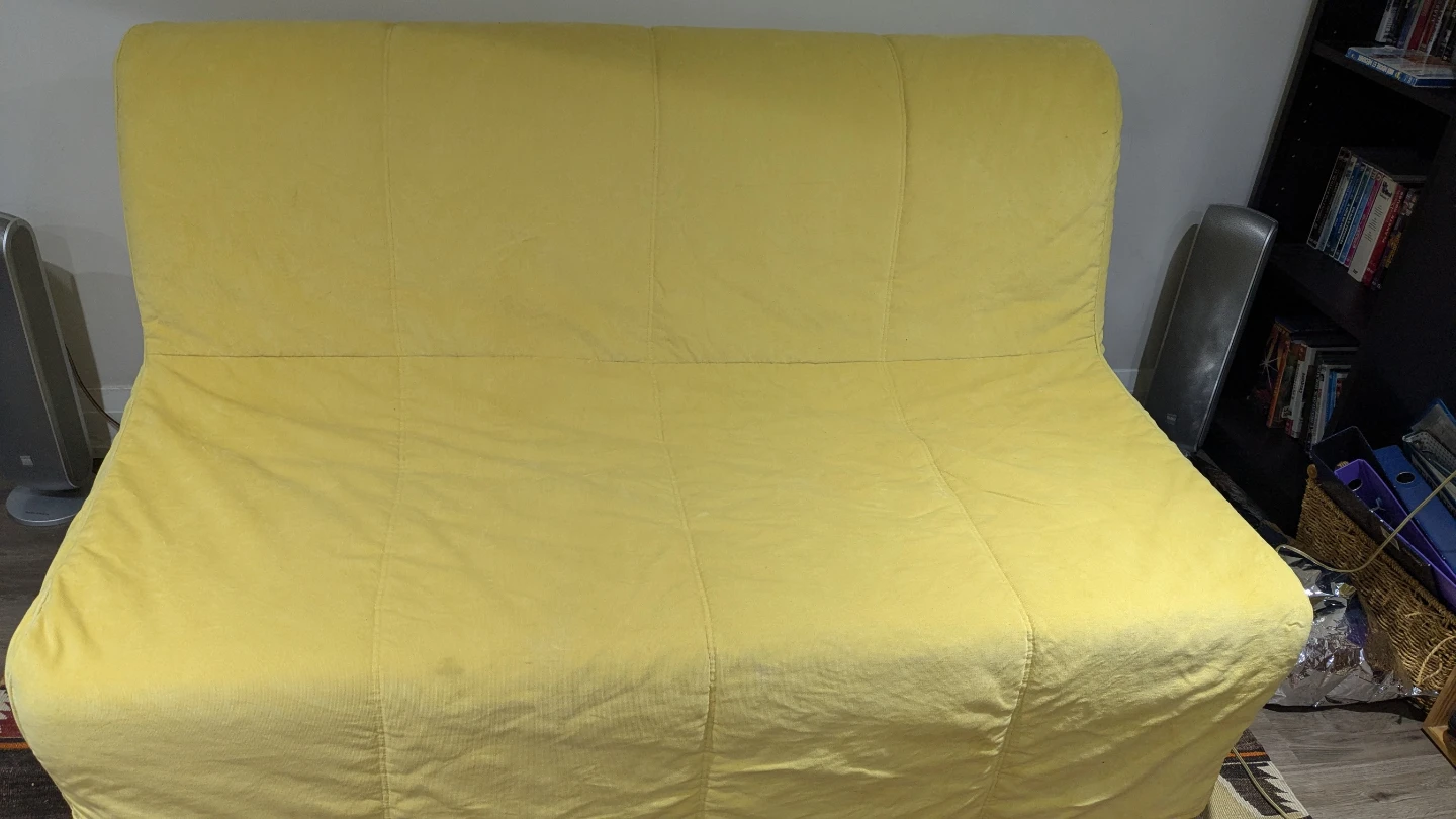 Ikea Yellow Sofa Bed with Grey Mattress - photo 5
