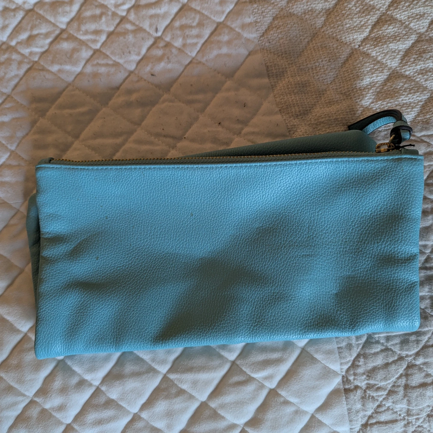 Light Blue Foldover Clutch Bag