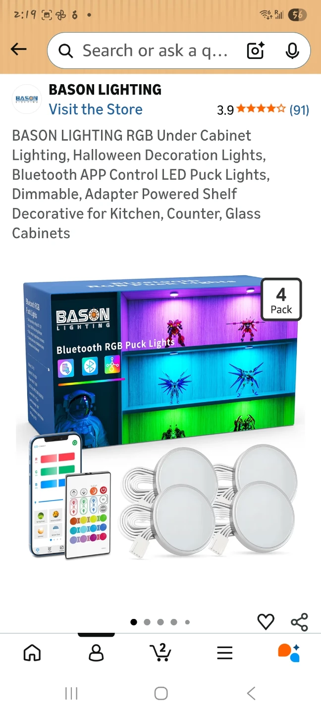 RGB Puck Lights - 4 Pack