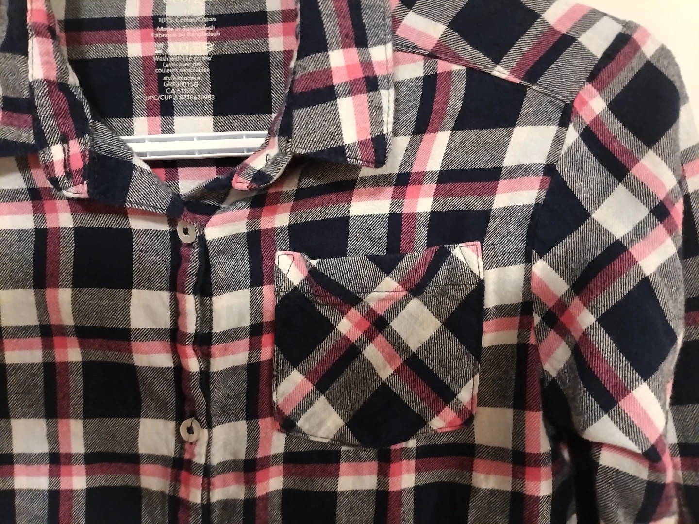 Kids Blue/pink plaid button up - photo 4