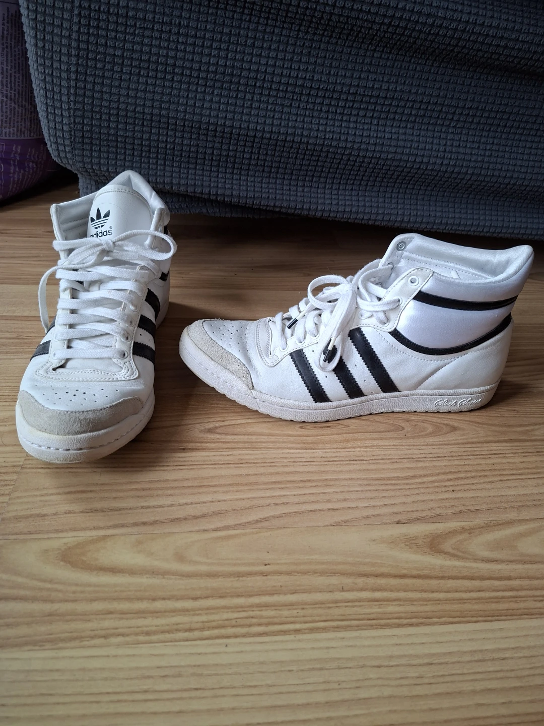 Adidas Top Ten Hi Sneakers White Black Women's Size 8.5