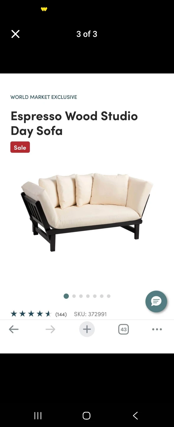 World Market Espresso Wood Studio Day Sofa - photo 2