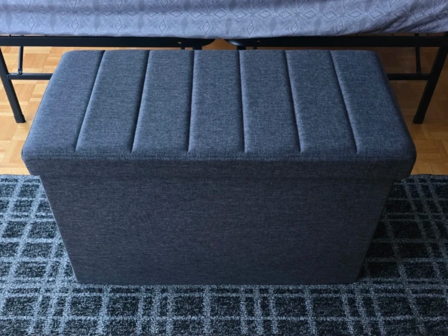 Grey Storage Ottoman Bench