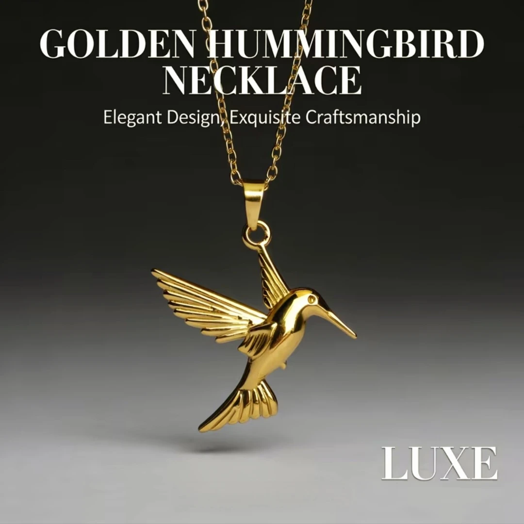 Golden Hummingbird Necklac. *Brand New* - photo 4