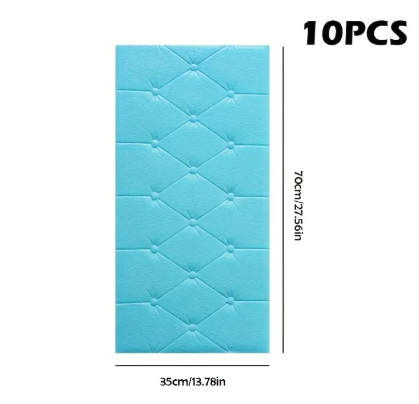 3D Foam Wall Panels - Blue (10 PCS)