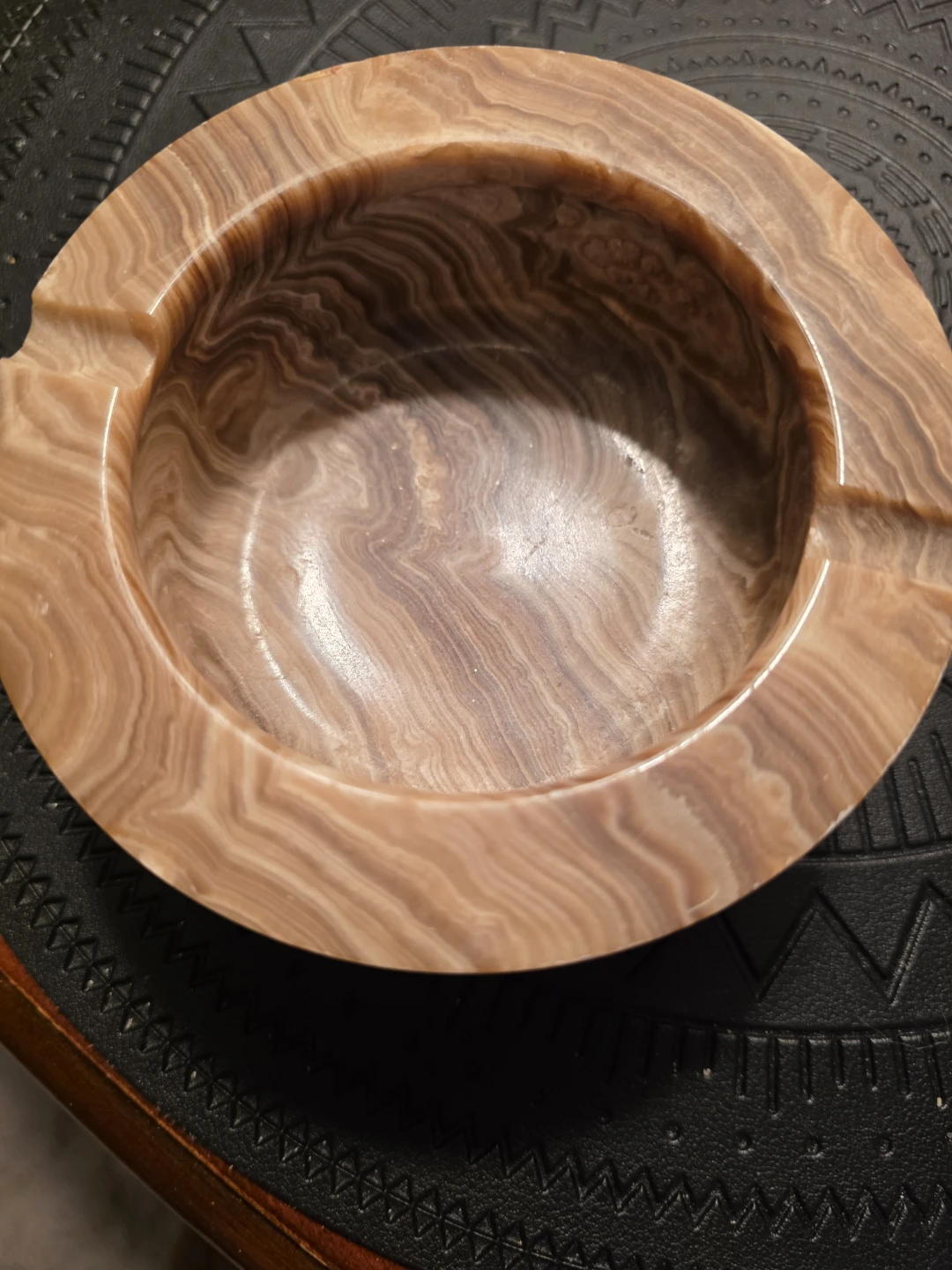 Vintage Hand Carved Onyx Ashtray - photo 2