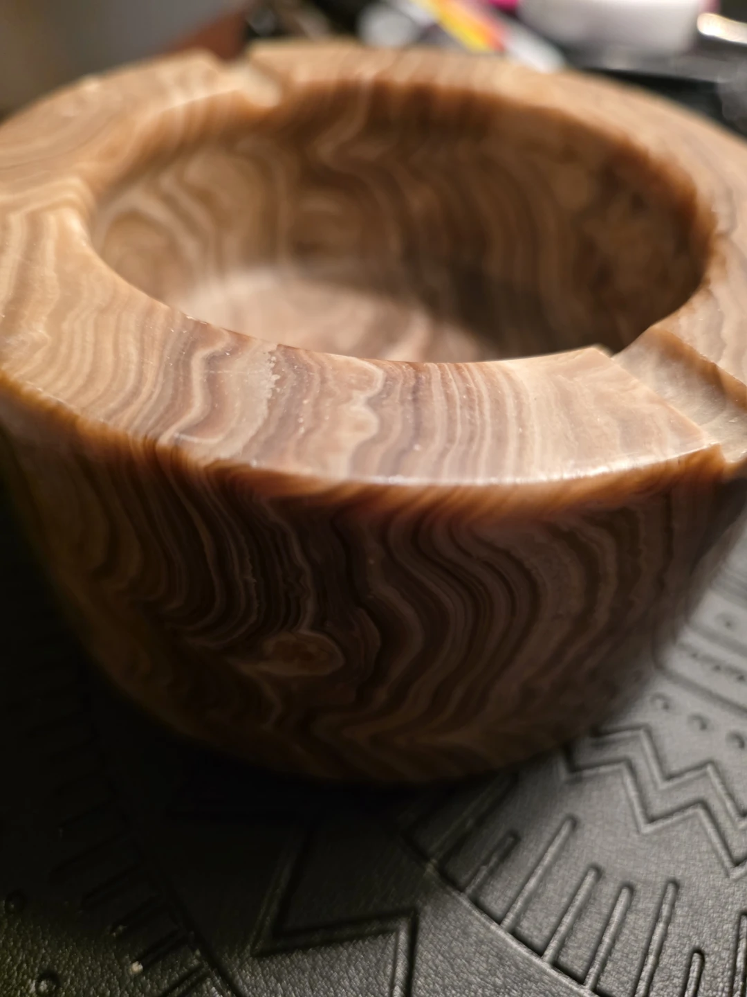 Vintage Hand Carved Onyx Ashtray - photo 3