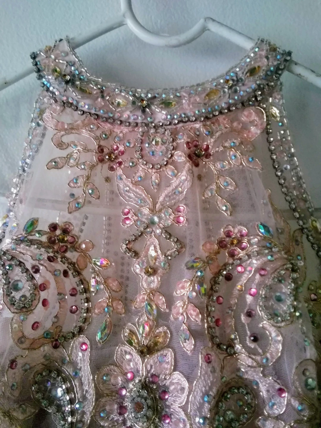 Pink Crystal Halter Neck Prom Dress