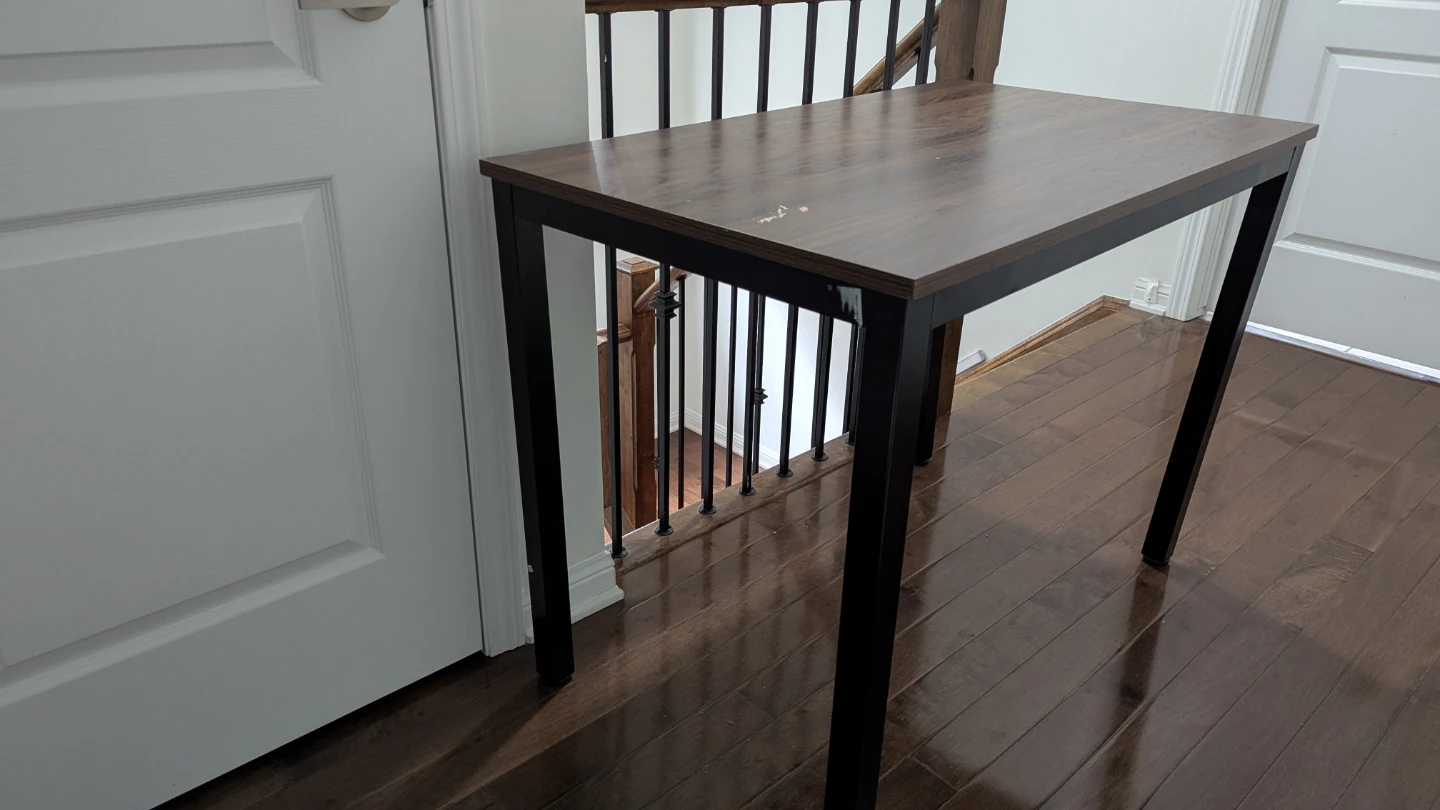 Rectangular Table - Walnut Top, Black Metal Frame