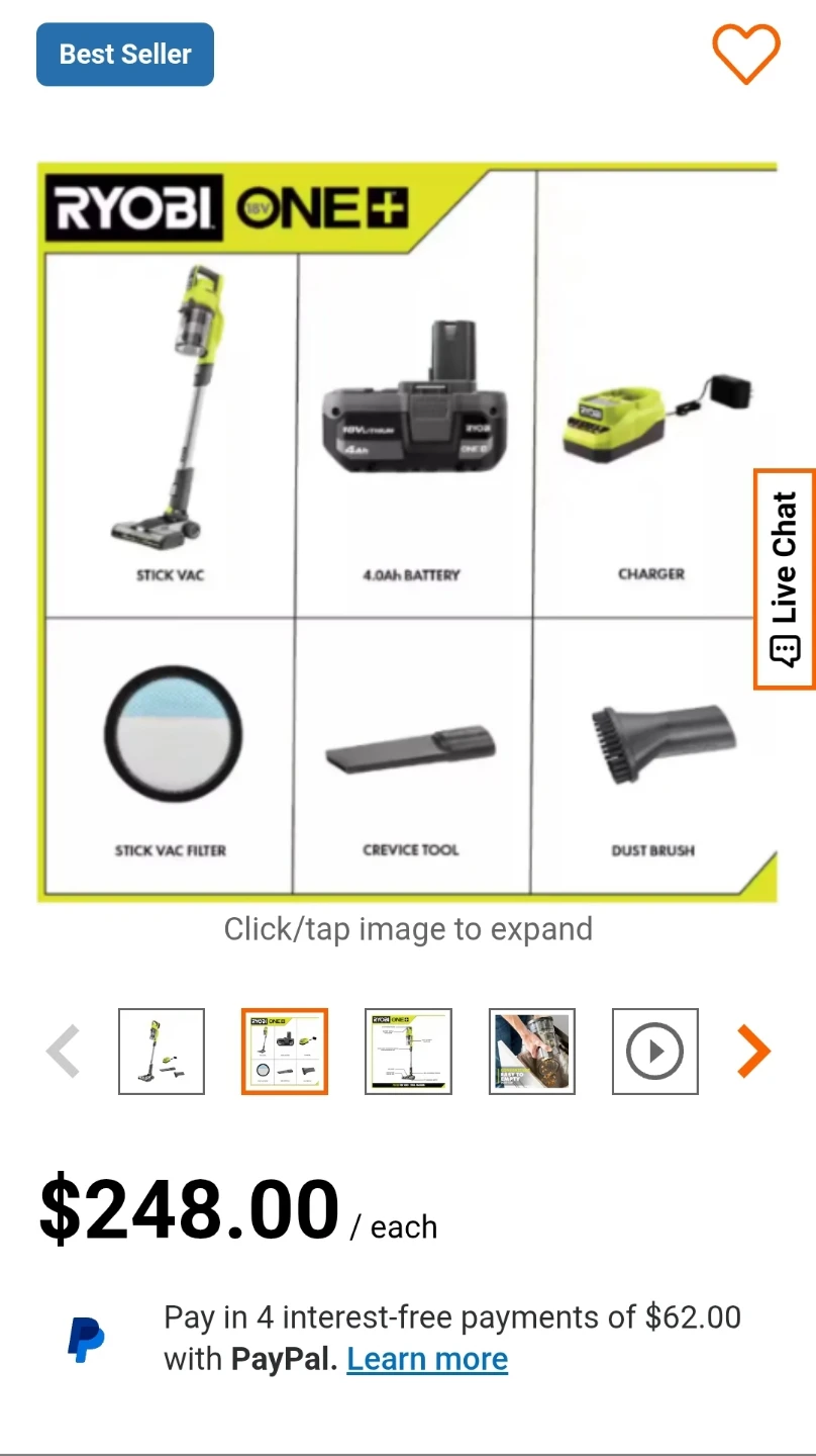 RYOBI ONE+ 18V Cordless Stick Vacuum Cleaner Kit - photo 4