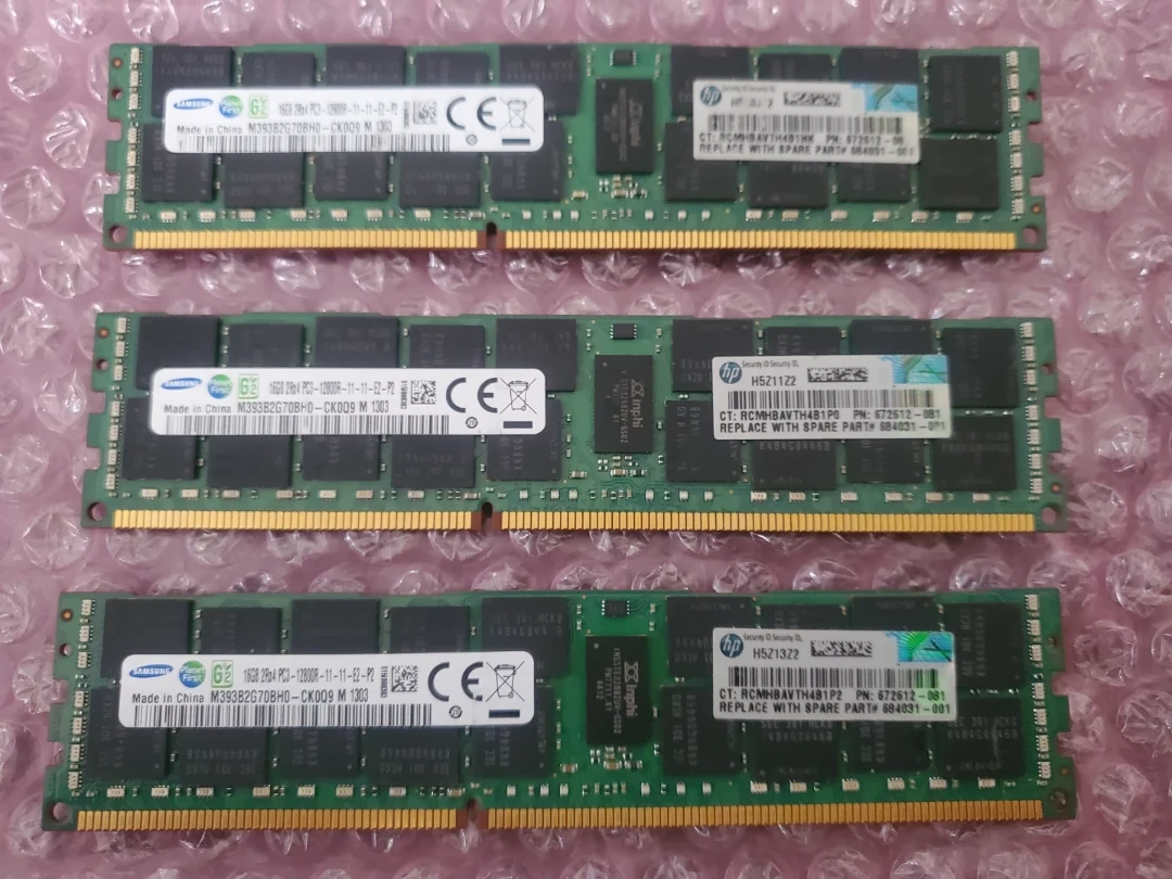 Three Samsung DDR3 ECC RAM 48GB (3x 16GB) 1600Mhz