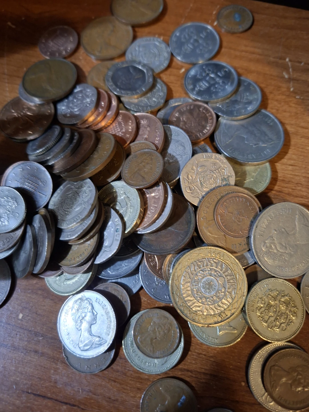 Jar full of modern British coins