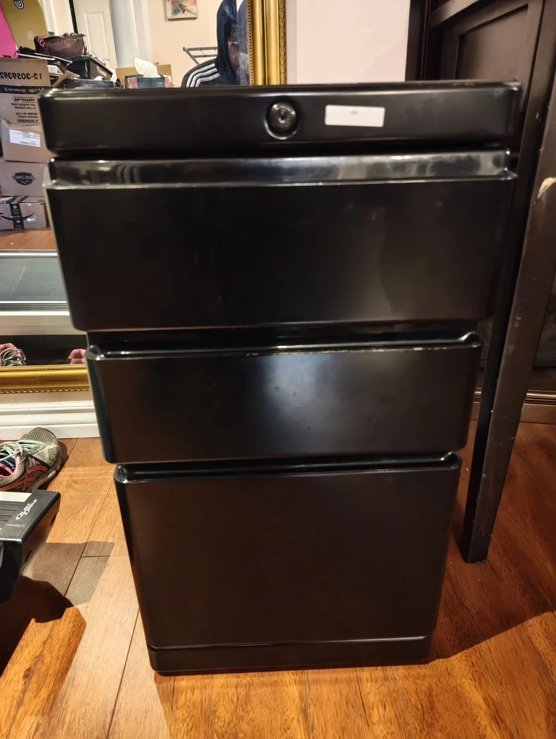 Black 3-Drawer Solid File Cabinet